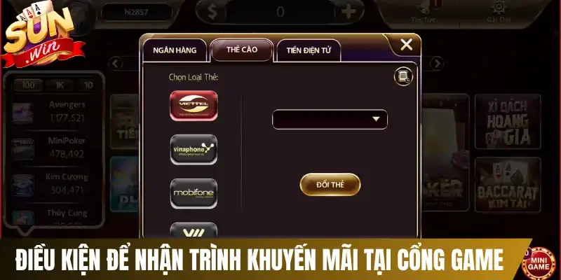 Điều kiện để nhận trình khuyến mãi tại cổng game