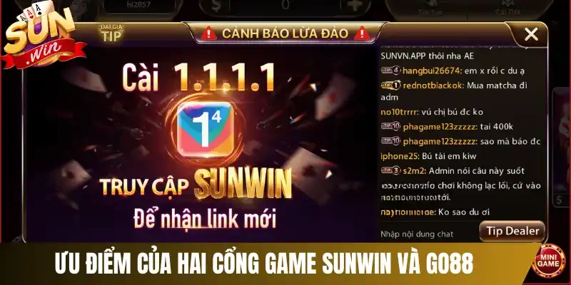Ưu điểm của hai cổng game Sunwin và Go88